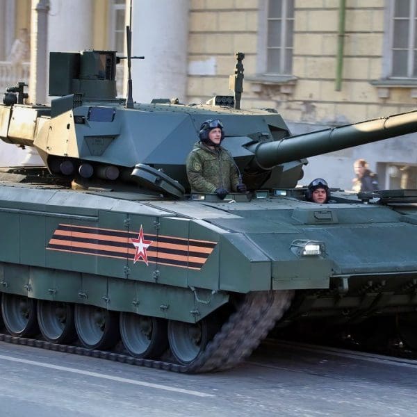 Main battle tank T-14 object 148 on heavy unified tracked platform Armata.