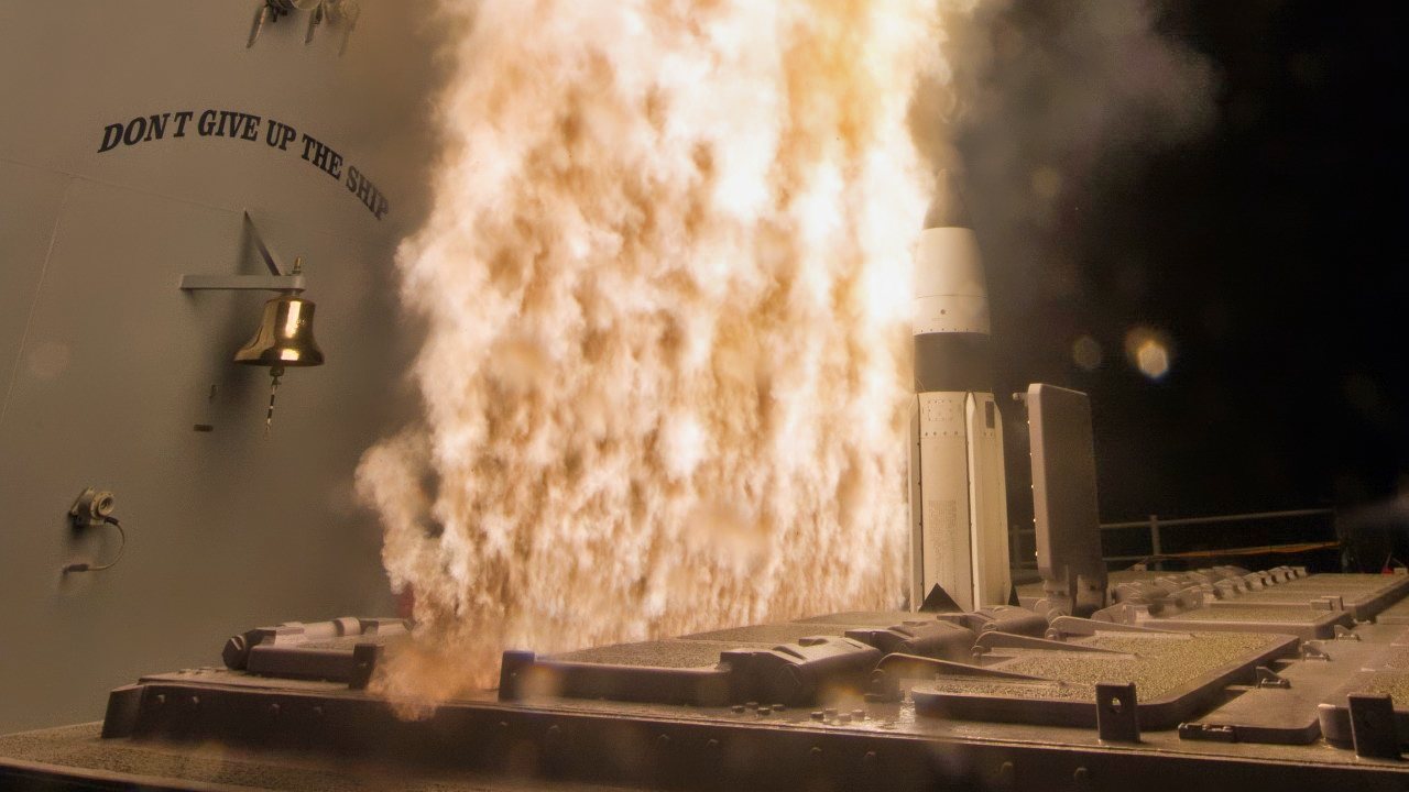(Feb. 13, 2013) A Standard Missile-3 (SM-3) Block 1A interceptor is launched from the guided-missile cruiser USS Lake Erie (CG 70) during a Missile Defense Agency and U.S. Navy test in the Pacific Ocean. The SM-3 Block 1A successfully intercepted a target missile that had been launched from the Pacific Missile Range Facility, Barking Sands, Kauai, Hawaii. (U.S. Navy photo/Released)