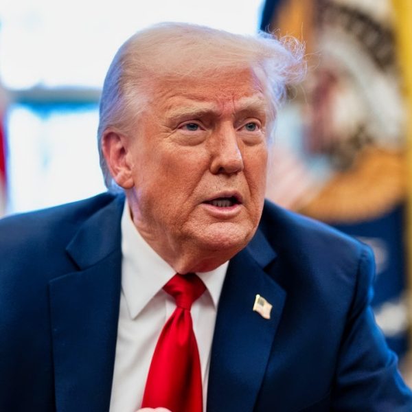President Donald Trump announces tariffs on auto imports in the Oval Office, Wednesday, March 26, 2025. (Official White House Photo by Molly Riley)