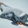 U.S. Air Force Capt. Samuel “RaZZ” Larson, F-22 Raptor Demonstration Team commander, performs an aerial maneuver in preparation for the ongoing airshow season at Joint Base Langley-Eustis, Virginia, July 9, 2024. Airshows play a crucial role in highlighting the importance of air power in modern warfare and help reinforce the deterrence capabilities of advanced fighter aircraft like the F-22 Raptor. (U.S. Air Force photo by Senior Airman Mikaela Smith)