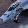 (Dec. 7, 2024) LT Steven Holcomb, attached to the Gunslingers of Strike Fighter Squadron (VFA) 105, operates a F/A-18E Super Hornet on the flight deck during flight operations, Dec. 7, 2024. USS George H.W. Bush is in the basic phase of the Optimized Fleet Response Plan conducting flight deck certification.(U.S. Navy photo by Mass Communication Specialist Seaman Jayden Brown)
