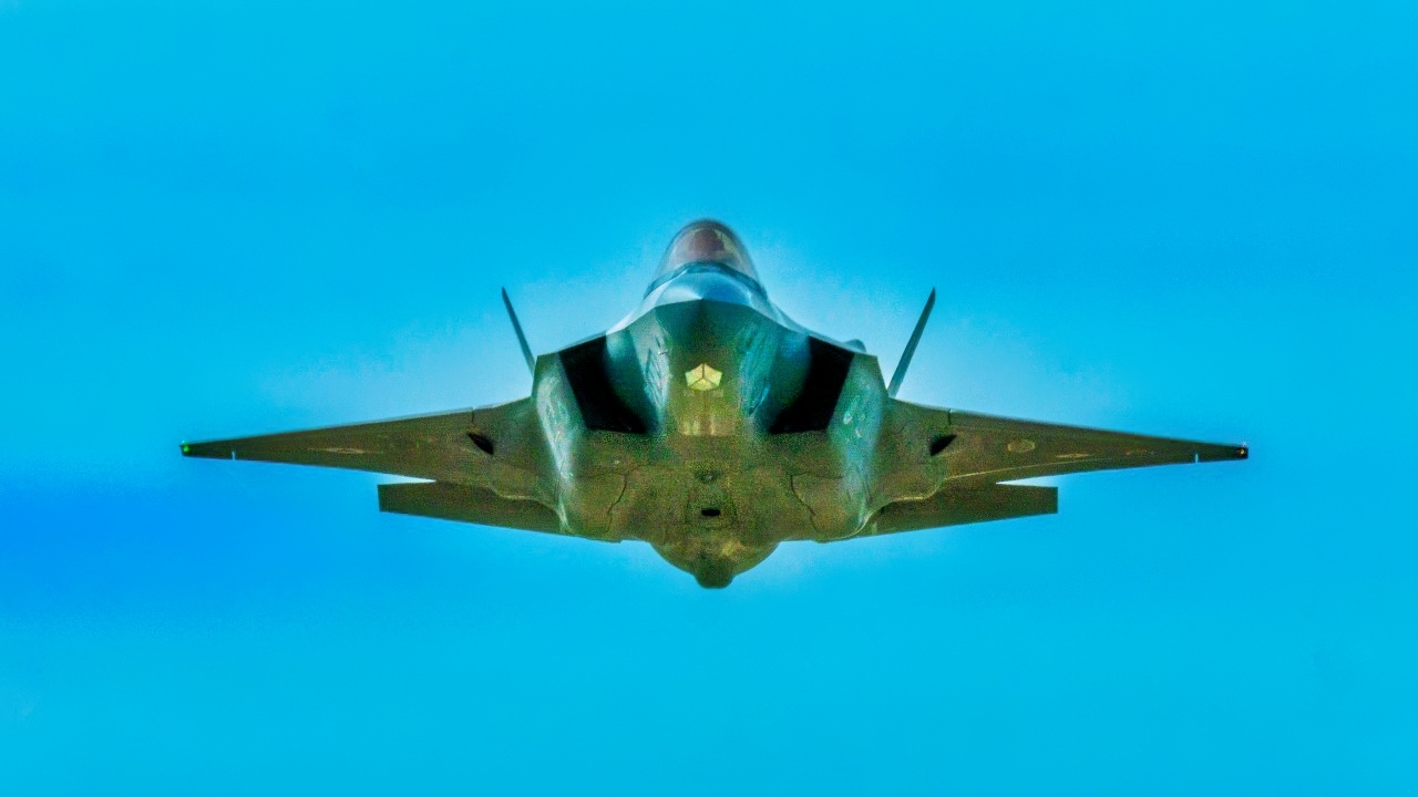 An F-35 Lightning II assigned to the 56th Fighter Wing flies over Barry M. Goldwater Range, Arizona, Jan. 19, 2024. The Barry M. Goldwater range, south of Phoenix, Arizona, is host to a number of air-to-ground bombing ranges which are utilized for training by various DOD branches. The F-35 is the U.S. Air Force’s latest fifth-generation fighter and provides next-generation stealth with enhanced situational awareness. (U.S. Air Force photo by Airman 1st Class Elias Carrero)