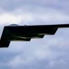 A B-2 Spirit assigned to the 509th Bomb Wing flies overhead at RAF Fairford, England, Aug. 25, 2021. The B-2 flyover was part of a Bomber Task Force mission in which aircraft conduct theater and flight training across Europe and Africa. The BTF missions, which have been occurring since 2018, provide theater familiarization for aircrew members and opportunities for U.S. integration with NATO allies and regional partners. The bomber missions enhance readiness and provide the training necessary to respond to any potential crisis or challenge across the globe. (U.S. Air Force photo by Senior Airman Eugene Oliver)