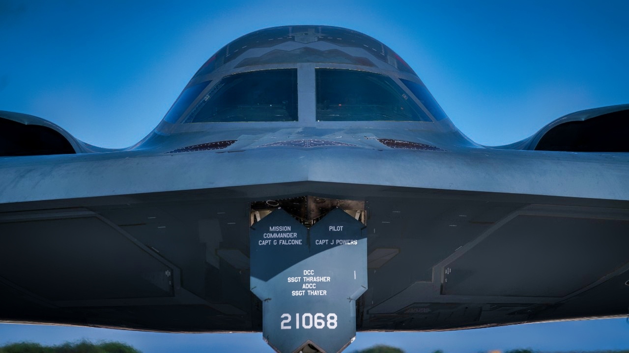 A B-2 Spirit, assigned to the 509th Bomb Wing, Whiteman Air Force Base, taxis on the flightline Jan. 8, 2018, at Andersen Air Force Base, Guam. Approximately 200 Airmen and three B-2 Spirits from Whiteman Air Force Base (AFB), Missouri, deployed to Andersen AFB in support of U.S. Pacific Command’s (PACOM) Bomber Assurance and Deterrence mission. U.S. Strategic Command bombers regularly rotate through the Indo-Pacific region to conduct U.S. PACOM-led air operations, providing leaders with deterrent options to maintain regional stability. During this short-term deployment, the B-2s will conduct local and regional training sorties and will integrate capabilities with key regional partners, ensuring bomber crews maintain a high state of readiness and crew proficiency (Air Force photo by Staff Sgt. Joshua Smoot) .