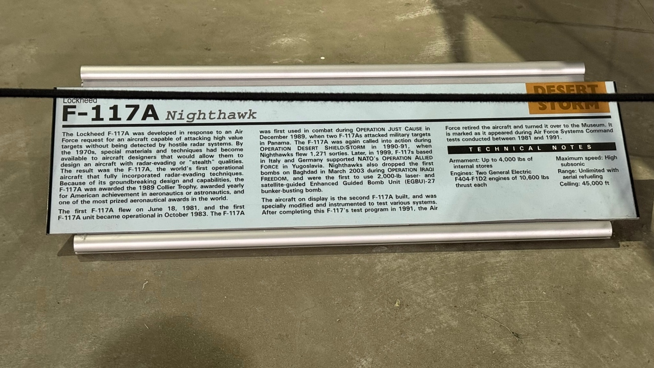 F-117A Nighthawk Sign