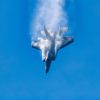 U.S. Air Force Maj. Melanie "Mach" Kluesner, pilot of the F-35A Demonstration Team, performs aerial maneuvers at the Sun 'n Fun Airshow in Lakeland, Florida, April 4, 2025. The demonstration team showcases the skill and precision U.S. Air Force pilots and aircraft are capable of. (U.S. Air Force photo by Senior Airman Nicholas Rupiper)
