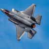 A U.S. Air Force F-35A Lightning II aircraft flies during the Heritage Flight Training Course at Davis-Monthan Air Force Base, Arizona, Feb. 28, 2025. The F-35 is designed to provide the pilot with unsurpassed situational awareness, positive target identification and precision strike in all weather conditions. (U.S. Air Force photo by Senior Airman Jasmyne Bridgers-Matos)
