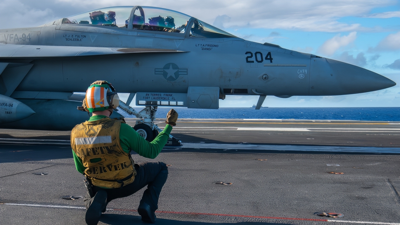 Super Hornet on Carrier In 2022