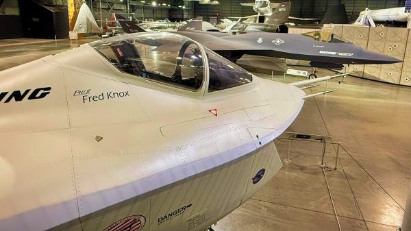 X-32 and YF-23 Together at U.S. Air Force Museum.