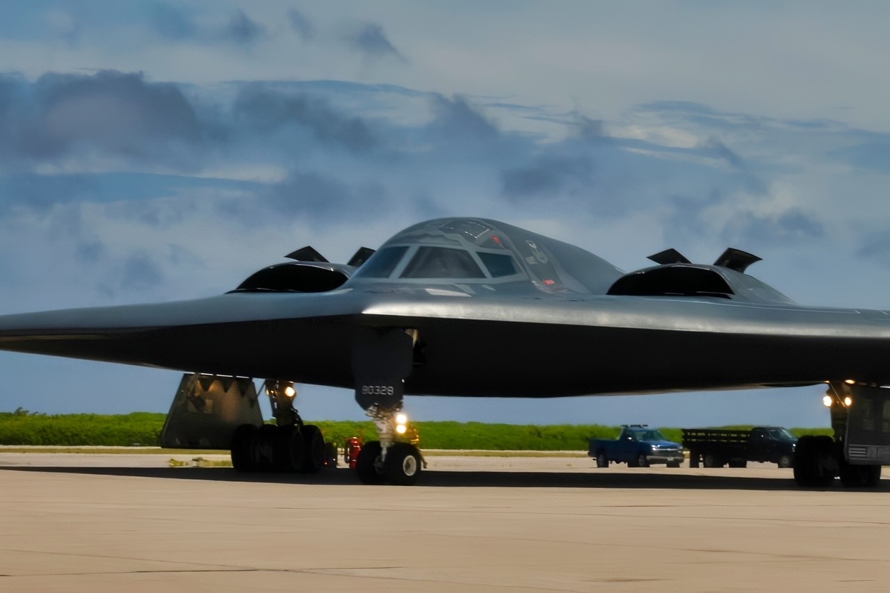 A B-2 Spirit Stealth Bomber, deployed from Whiteman Air Force Base, Missouri, taxis for take off at Naval Support Facility Diego Garcia, in support a Bomber Task Force mission, Aug. 26, 2020. BTF missions allow U.S. Strategic Command to provide persistent, long-term bomber presence to aid in U.S. Indo-Pacific Command’s commitment to a free and open Indo-Pacific. (U.S Air Force photo by Tech. Sgt. Heather Salazar)