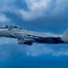 A U.S. Air Force F-15EX Eagle II fighter jet assigned to Eglin Air Force Base, Florida, flies near Jacksonville, Florida, Nov. 2, 2024. Airmen from the 40th Flight Test Squadron and 96th Aircraft Maintenance Unit supported a flyover for the annual Florida-Georgia college football game. (U.S. Air Force photo by Staff Sgt. Blake Wiles)