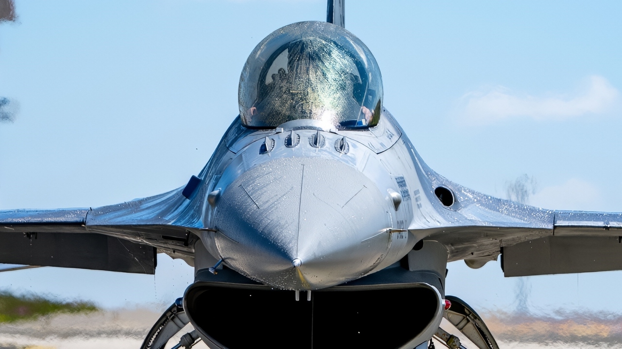 U.S. Air Force Col. Kevin Crofton, 52nd Fighter Wing commander, taxis in an F-16 Fighting Falcon during his fini flight at Spangdahlem Air Base, Germany, May 19, 2025. The fini flight is a long-standing U.S. Air Force tradition that marks the final flight of an aircrew member’s current assignment. (U.S. Air Force photo by Senior Airman Albert Morel)