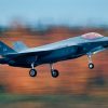 A F-35 Lightning lll assigned to the 354th Fighter Wing takes off from Eielson Air Force Base, Alaska September 19, 2024. The F-35 was participating in a multiple aircraft exercise for the 354th FW. (U.S. Air Force Photo by Senior Sean Lamb)
