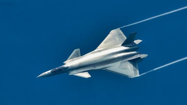 J-20 Fighter with Jet Stream