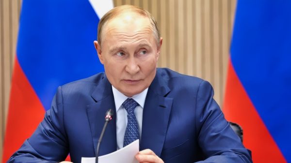 Putin Reading a Statement