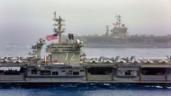 The Abraham Lincoln and John C. Stennis carrier strike groups conduct carrier strike force operations in the U.S. 6th Fleet. Together, the strike groups will complete high-end warfighting training, enhancing interoperability with key allies and partners in the European theater. (U.S. Navy video by Mass Communication Specialist 1st Class Brian M. Wilbur/Released)