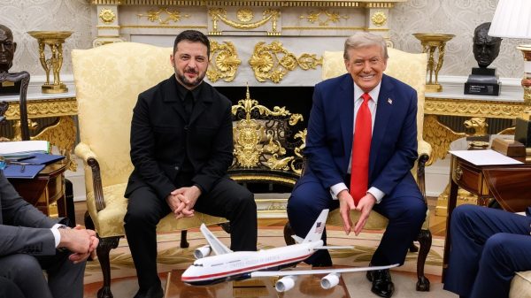 President Donald J. Trump and President Zelenskyy in the Oval Office.