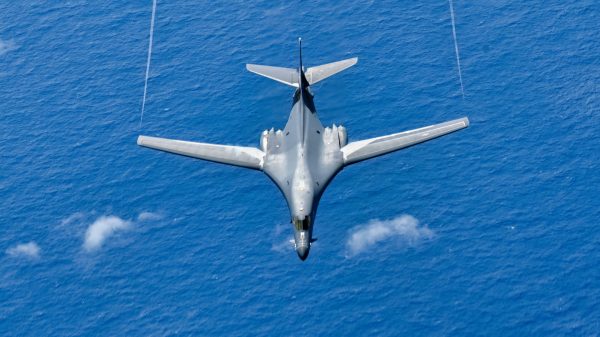 B-1B Lancer Bomber over the Water