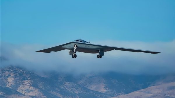 A second B-21 Raider, the nation’s sixth-generation stealth bomber, joins flight testing at Edwards Air Force Base, Calif., Sept. 11. The program is a cornerstone of the Department of the Air Force’s nuclear modernization strategy, designed to deliver both conventional and nuclear payloads. (Courtesy photo)