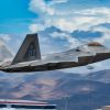 A U.S. Air Force F-22 Raptor fighter jet assigned to the 422nd Test and Evaluation Squadron (TES), takes off for a mission at Nellis Air Force Base, Nevada, Aug. 26, 2025. The 422nd TES is a geographically separated unit of the 53rd Test and Evaluation Group, Eglin AFB, Florida. (U.S. Air Force photo by William R. Lewis)