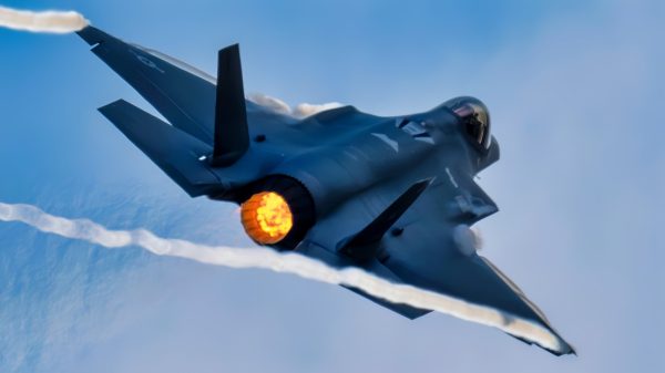 U.S. Air Force Maj. Melanie "Mach" Kluesner, pilot of the F-35A Demonstration Team, performs aerial maneuvers at the Sun 'n Fun Airshow in Lakeland, Florida, April 1, 2025. The team travels across the country to demonstrate the unmatched capabilities of the F-35A Lightning II and highlight the skill of U.S. Air Force pilots. (U.S. Air Force photo by Senior Airman Nicholas Rupiper)