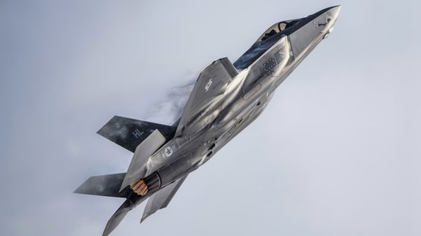 A U.S. Air Force F-35A Lightning II assigned to the F-35A Lightning II Demonstration Team performs a practice airshow performance at Hill Air Force Base, Utah, Jan. 11, 2023. The F-35 Demo Team performs rehearsal flights regularly to maintain flying certifications and to uphold and maintain their mission and Air Force recruiting standards. (U.S. Air Force photo by Staff Sgt. Kaitlyn Ergish)