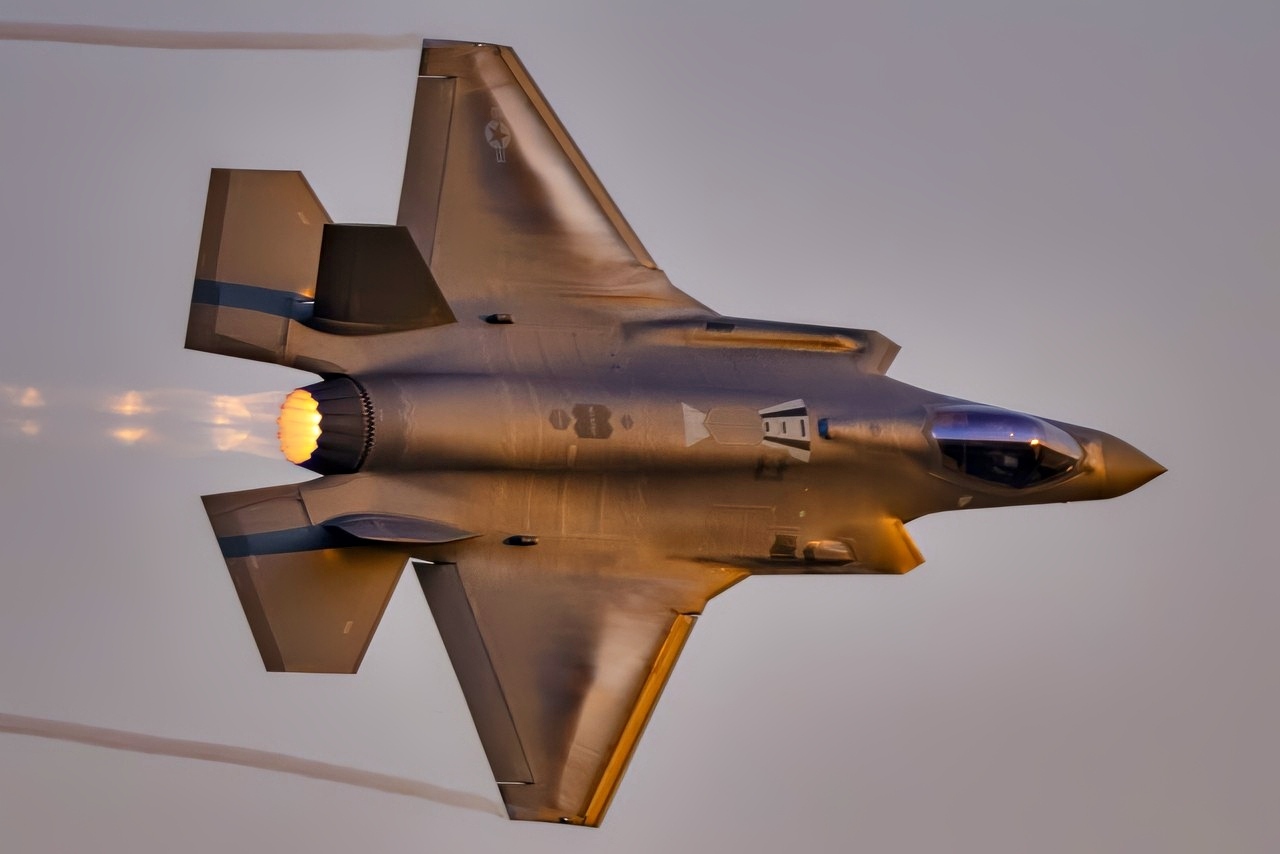 A U.S. Air Force F-35A Lightning II assigned to the F-35A Lightning II Demonstration Team performs at the Capitol Air Show over Sacramento, California, July 15, 2024. Innovations such as the F135 Smart Stacking Tooling Enhancement developed by the OC-ALC mechanics and engineers have significantly improved the rotor assembly process, increasing precision and enhancing the depot’s ability to produce the engine that powers the F-35 Lightning II. (U.S. Air Force photo by Staff Sgt. Zachary Rufus)
