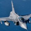 A Swedish Air Force JAS 39 Gripen participating in NATO exercise Ramstein Flag 24 flies over the west coast of Greece, Oct. 4, 2024. Over 130 fighter and enabler aircraft from Greece, Canada, France, Hungary, Italy, Poland, Portugal, Romania, Spain, Sweden, United Kingdom and United States are training side by side to improve tactics and foster more robust integration, demonstrating NATO’s resolve, commitment and ability to deter potential adversaries and defend the Alliance. (U.S. Air Force photo by Tech. Sgt. Emili Koonce)