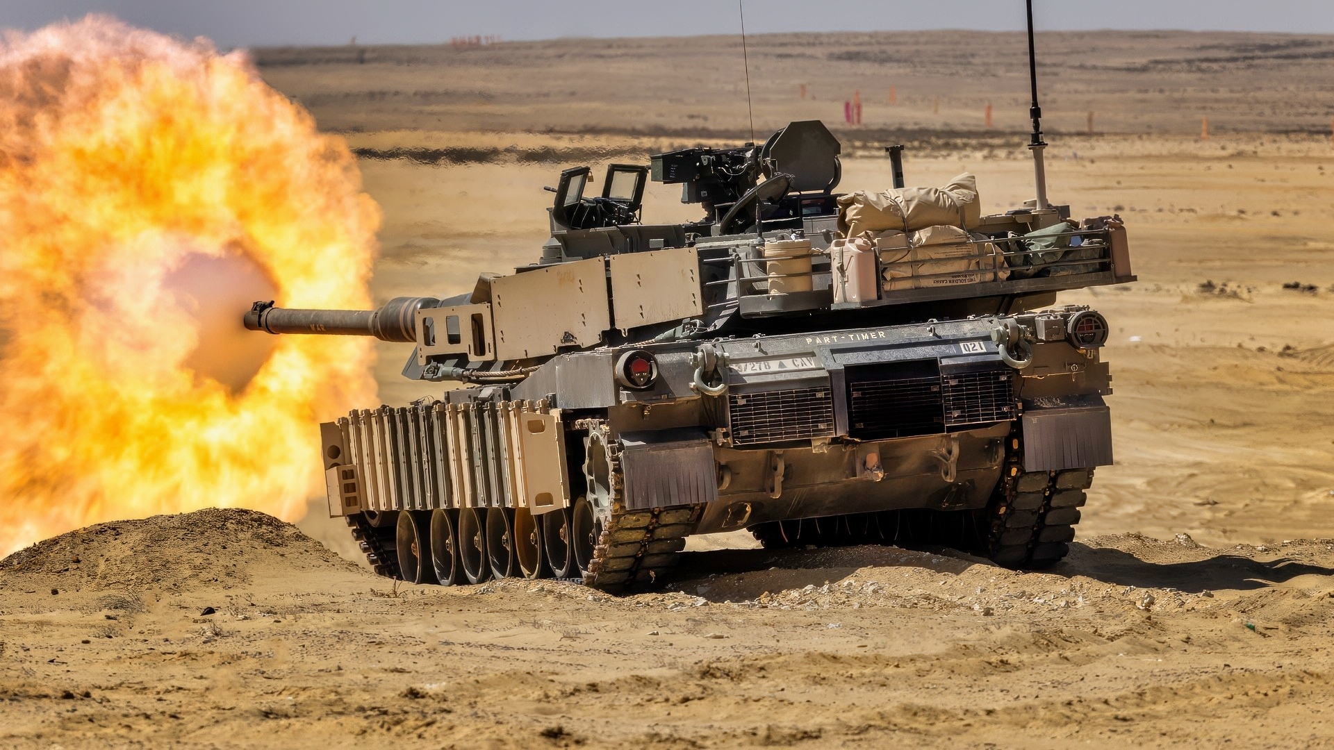 U.S. Army soldiers assigned to 3-278 Armored Cavalry Regiment, Task Force Reaper, fire the 120mm cannon on an M1A2 SEPv3 Abrams tank during live fire training for exercise BRIGHT STAR 25 at Mohamed Naguib Military Base (MNMB), Egypt, Sep. 2, 2025. BRIGHT STAR 25 showcases our unified resolve and ability to respond to evolving challenges together. Strong defense partnerships like BRIGHT STAR build lasting capacity, improve interoperability, and send a clear message of deterrence to those who threaten (our partners) and regional peace and stability. (U.S. Army Photo by Joseph Kumzak)