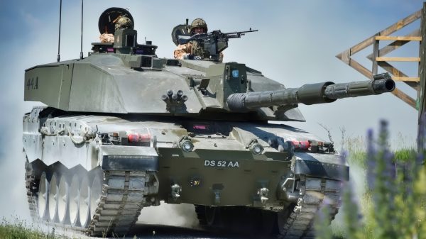 British soldiers with the Queen’s Royal Hussars move a Challenger II main battle tank down range during the Strong Europe Tank Challenge at the 7th Army Training Command’s Grafenwoehr Training Area, June 4, 2018. The U.S. Army Europe and the German Army co-host the third Strong Europe Tank Challenge, which is an annual training event designed to give participating nations a dynamic, productive and fun environment in which to foster military partnerships, form Soldier-level relationships, and share tactics, techniques and procedures. (U.S. Army photo by Gertrud Zach)
