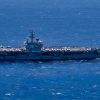 (July 3, 2024) An MH-60R Sea Hawk helicopter, attached to the Saberhawks of Helicopter Maritime Strike Squadron (HSM) 77, launches flares near the U.S. Navy’s only forward-deployed aircraft carrier, USS Ronald Reagan (CVN 76) during air combat-skills practice in the Pacific Ocean, July 3. HSM 77’s missions include surface warfare, anti-submarine warfare and a variety of support roles for Ronald Reagan and Carrier Strike Group 5. Ronald Reagan, the flagship of Carrier Strike Group 5, provides a combat-ready force that protects and defends the United States, and supports alliances, partnerships and collective maritime interests in the Indo-Pacific region. (U.S. Navy photo by Mass Communication Specialist 2nd Class Charlotte Dudenhoeffer)