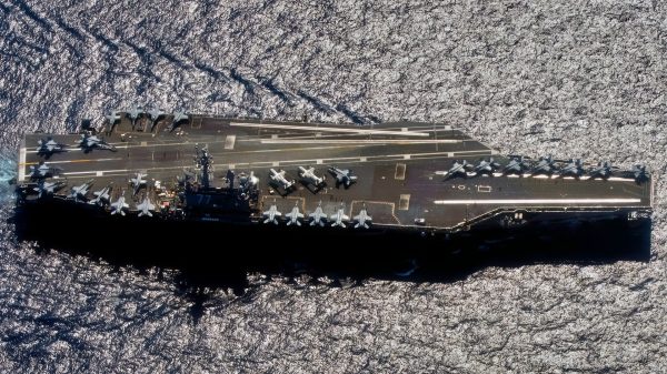 MEDITERRANEAN SEA (Feb. 21, 2017) The aircraft carrier USS George H.W. Bush (CVN 77) transits the Mediterranean Sea in support of Operation Inherent Resolve. The George H.W. Bush Carrier Strike Group is conducting naval operations in the U.S. 6th Fleet area of operations in support of U.S. national security interests. (U.S. Navy photo by Mass Communication Specialist 3rd Class Daniel Gaither/Released)