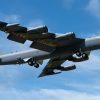 B-52 Bomber Flying High in Sky