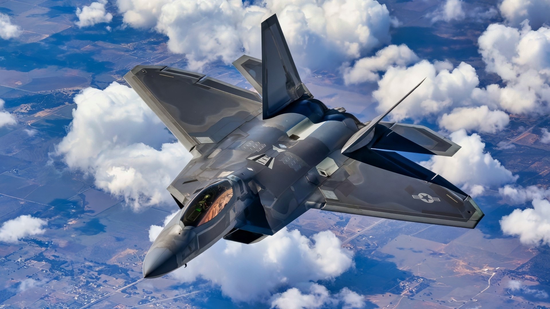 An F-22 Raptor Demonstration Team pilot flies towards Joint Base Langley–Eustis, Va., March 8, 2021. The F-22 team, assigned to Air Combat Command, received fuel from the 507th Air Refueling Wing during their flight back to home station after performing at an air show. (U.S. Air Force photo by Senior Airman Mary Begy)
