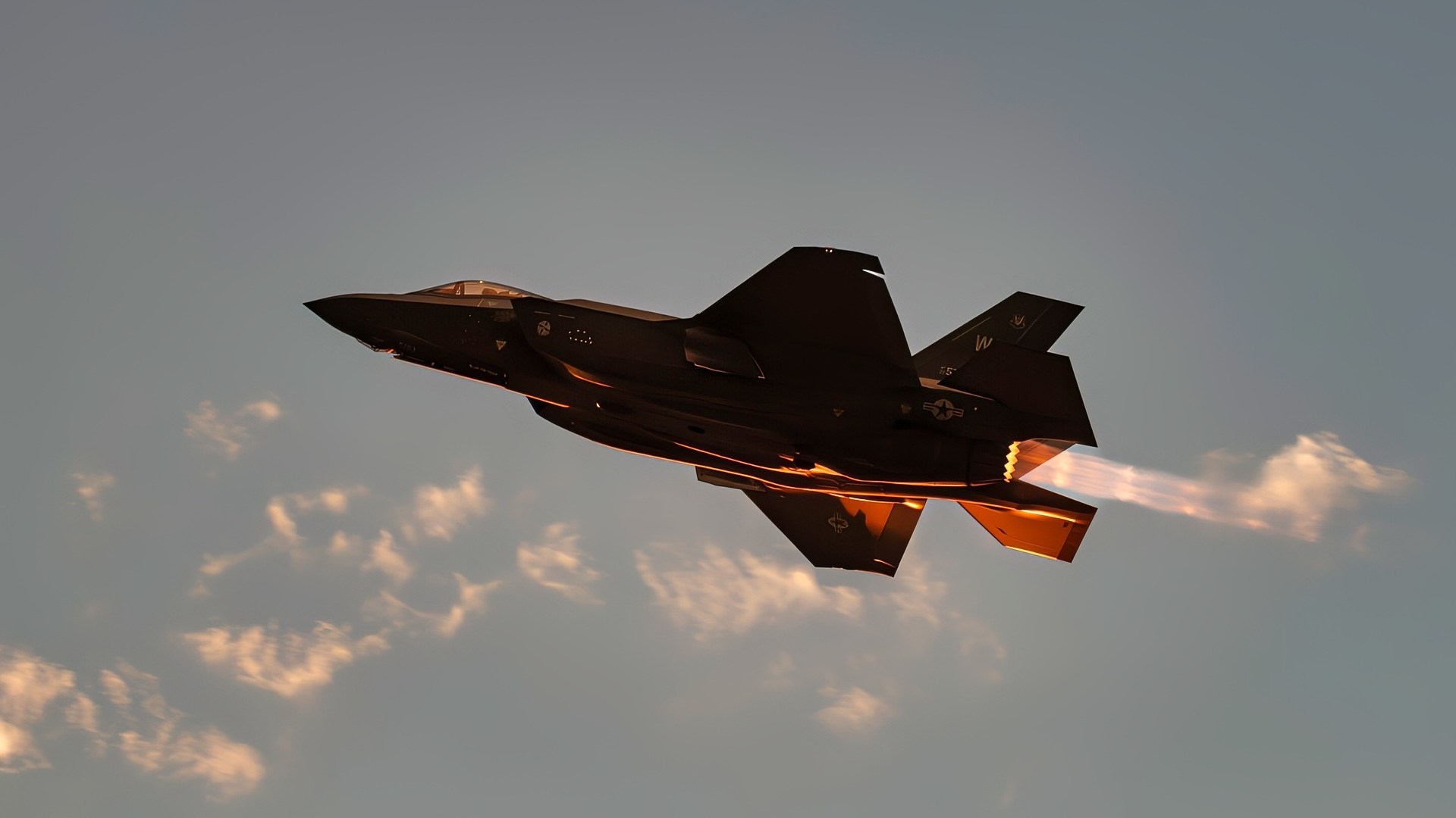 A U.S. Air Force F-35A Lightning II takes off for a mission during U.S. Air Force Weapons School Integration (WSINT) at Nellis Air Force Base, Nevada, June 4, 2025. WSINT is a graduate-level training event that combines multi-domain assets in large-force scenarios, enabling U.S. Air Force and joint service members to hone tactical expertise and integrate advanced capabilities in a dynamic threat environment. (U.S. Air Force photo by William R. Lewis)