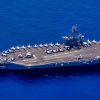 (Dec. 17, 2021) Nimitz-class aircraft carrier USS Carl Vinson (CVN 70) transits the Indian Ocean during a bilateral training exercise with the Royal Australian Air Force, Dec. 17, 2021. Carl Vinson Carrier Strike Group and elements of the Royal Australian Navy and Air Force are conducting a bilateral training exercise to test and refine warfighting capabilities in support of a free and open Indo-Pacific. (U.S. Navy photo by Mass Communication Specialist 1st Class Tyler R. Fraser)
