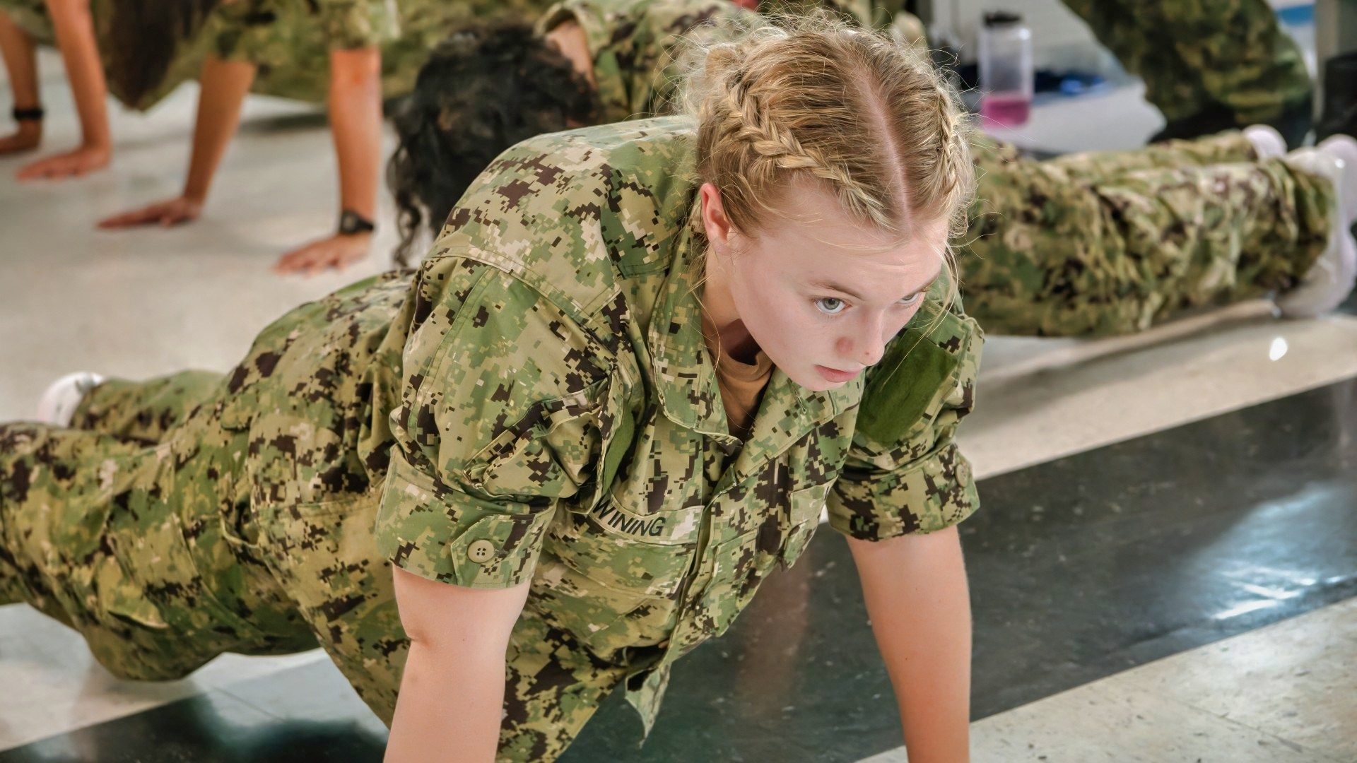 (Sep 30, 2025) -- Recruits perform Instructional Training Exercise (ITE) at U.S. Navy Recruit Training Command September 30, 2025. More than 40,000 recruits train annually at the Navy's only boot camp. (U.S. Navy photo by Mass Communication Specialist 2nd Class Stuart Posada)