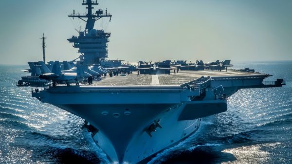 141208-N-WD464-386 ARABIAN GULF (Dec. 8, 2014) The Nimitz-class aircraft carrier USS Carl Vinson (CVN 70) prepares for flight operations in the Arabian Gulf. Carl Vinson is deployed in the U.S. 5th Fleet area of operations supporting Operation Inherent Resolve, strike operations in Iraq and Syria as directed, maritime security operations, and theater security cooperation efforts in the region. (U.S. Navy photo by Mass Communication Specialist 2nd Class Alex King/Released)