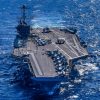 171030-N-EA818-367 ATLANTIC OCEAN (Oct. 30, 2017) The aircxraft carrier USS Harry S. Truman (CVN 75) transits the Atlantic Ocean. Harry S. Truman has successfully completed tailored shipboard test availability and final evaluation problem and is underway preparing for future operations. (U.S. Navy photo by Mass Communication Specialist 3rd Class Tommy Gooley/Released)