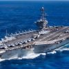 (Jan. 25, 2020) The aircraft carrier USS Theodore Roosevelt (CVN 71) transits the Pacific Ocean Jan. 25, 2020. The Theodore Roosevelt Carrier Strike Group is on a scheduled deployment to the Indo-Pacific. (U.S. Navy photo by Mass Communication Specialist Seaman Kaylianna Genier)