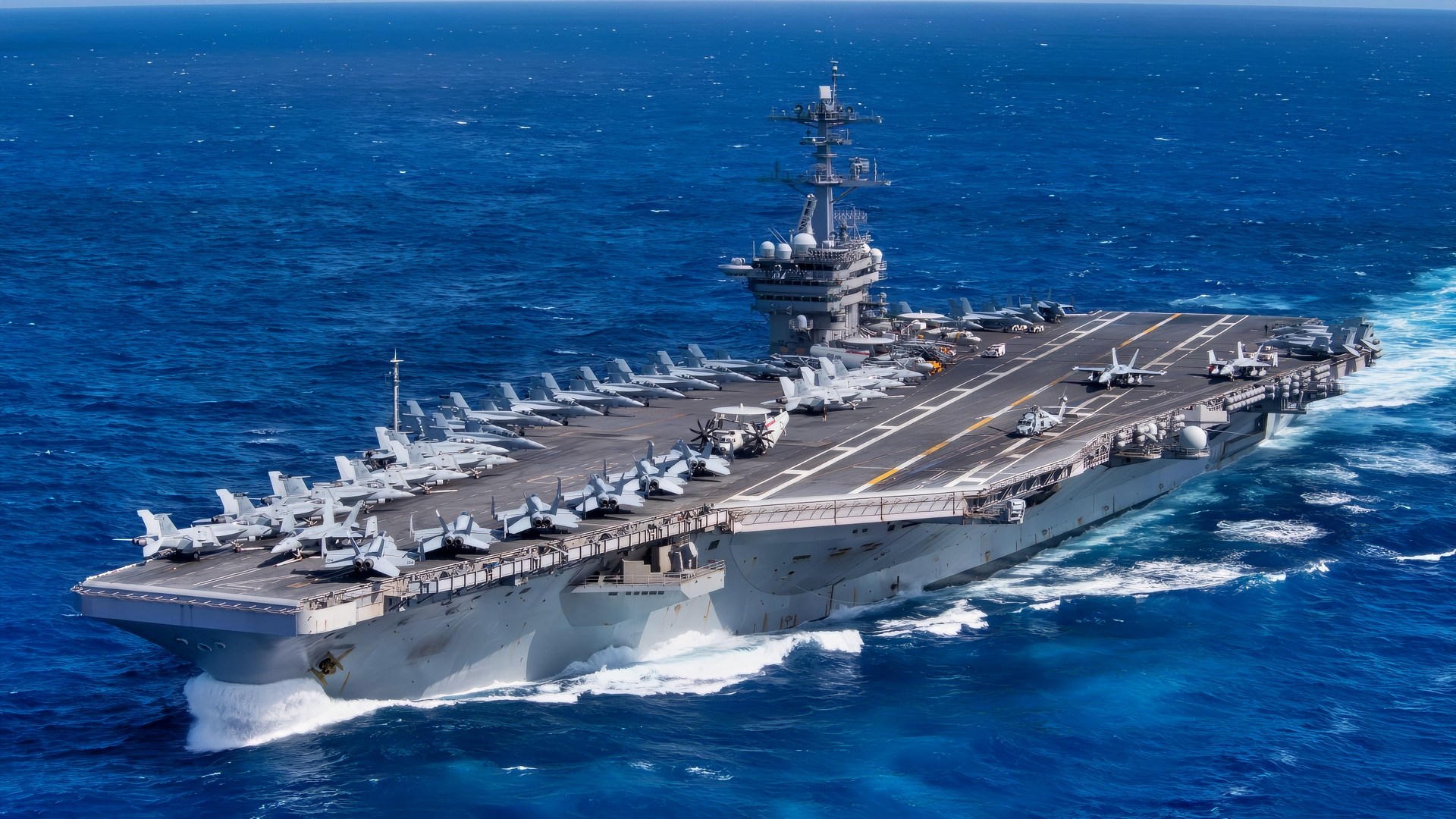 (Jan. 25, 2020) The aircraft carrier USS Theodore Roosevelt (CVN 71) transits the Pacific Ocean Jan. 25, 2020. The Theodore Roosevelt Carrier Strike Group is on a scheduled deployment to the Indo-Pacific. (U.S. Navy photo by Mass Communication Specialist Seaman Kaylianna Genier)