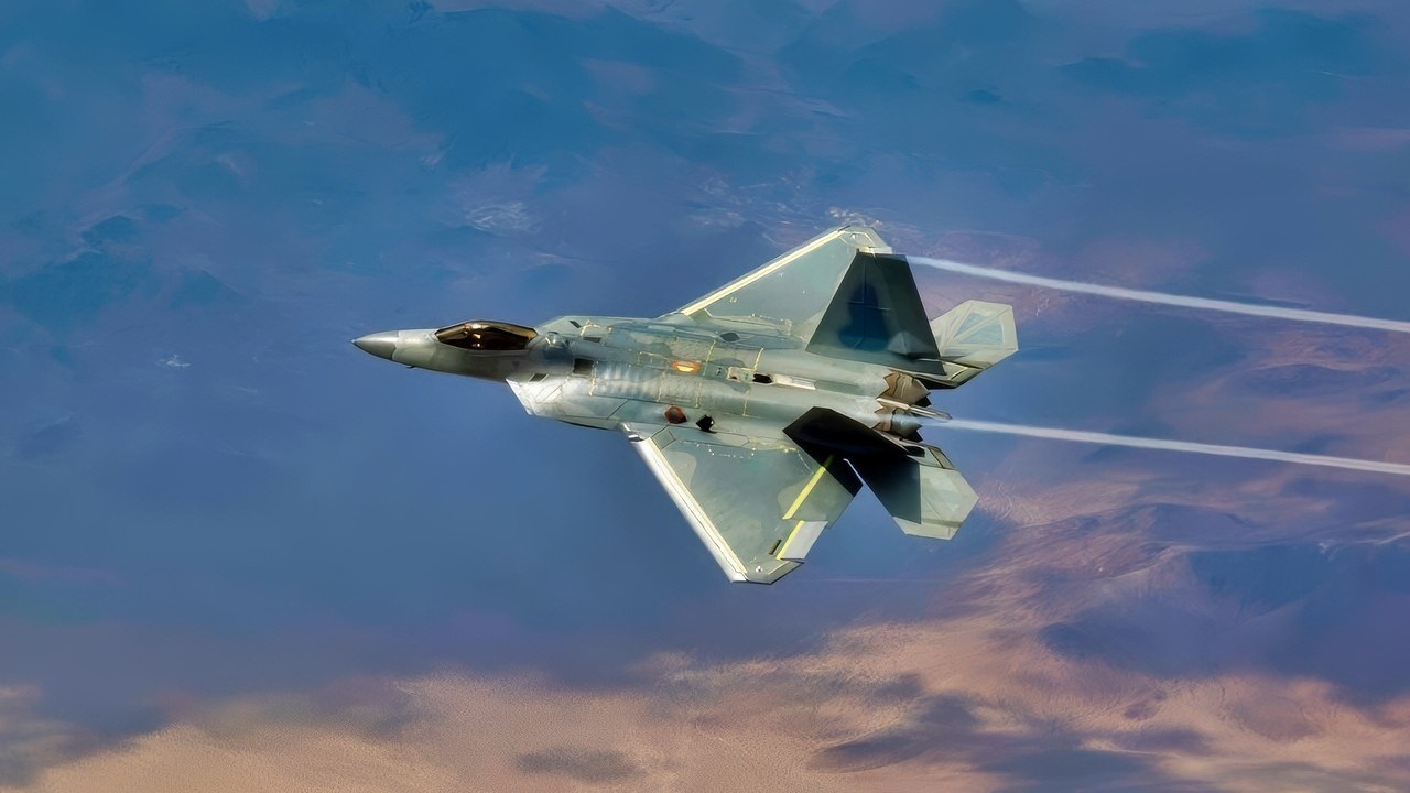 F-22 Raptor Flying High in the Sky Air Force