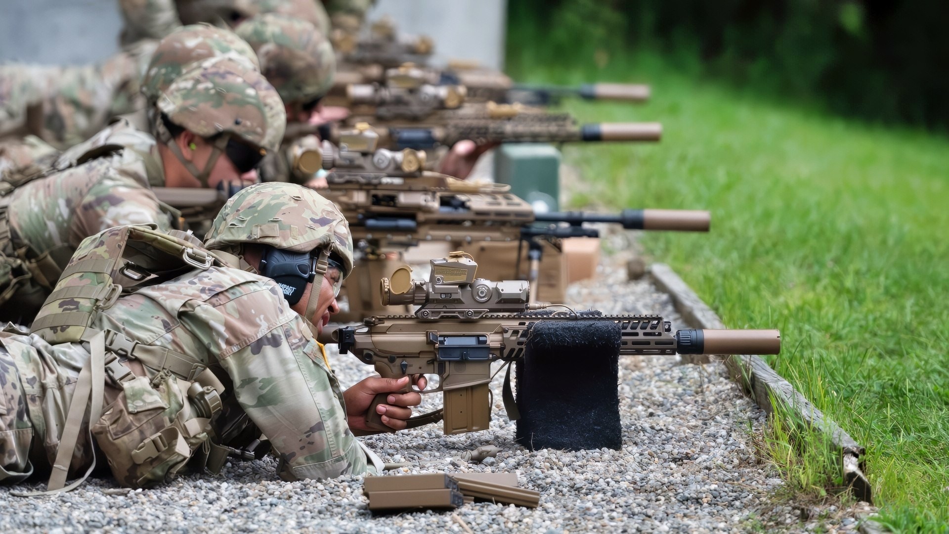 Contenders get a chance to fire the XM7 and XM250, future replacements for the M4 and M249 respectively. Soldiers from across the nation compete in the National Best Warrior Competition in Jericho, VT Aug 3-9, 2024. All competitors are victors of previous regional competitions, where they have proved their competence in a series of events that test individual soldier knowledge, skills, and endurance. (Utah Army National Guard photo by Rob Harnden)