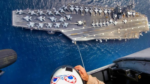 Navy Aircraft Carrier from Above