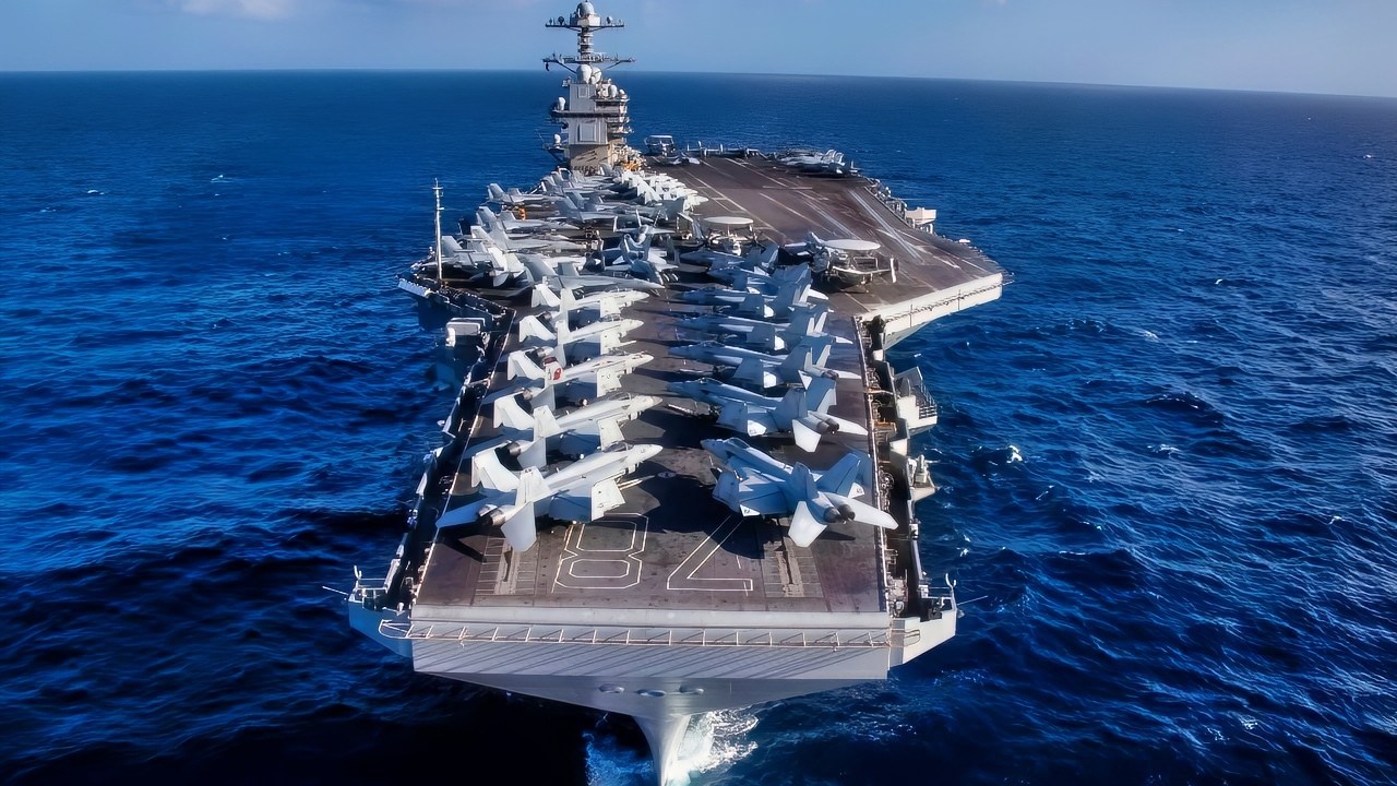 USS Gerald R. Ford Aircraft Carrier At Sea