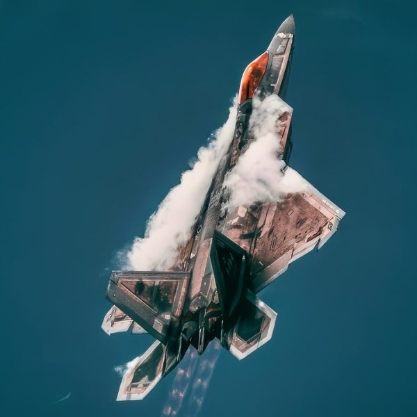 A U.S. Air Force F-22 Raptor performs a vertical climb during the 2025 Marine Corps Base Hawaii (MCBH) Kaneohe Bay Air Show, at MCBH, Aug. 9, 2025. The Kaneohe Bay Air Show provided an opportunity to showcase the aircraft, equipment, and capabilities of the armed forces in the Indo-Pacific region to the local community. The air show, which contained aerial performances, static displays, demonstrations, and vendors, was designed to celebrate MCBH’s longstanding relationship with the local community. (U.S. Army photo by Pfc. Peter Bannister)
