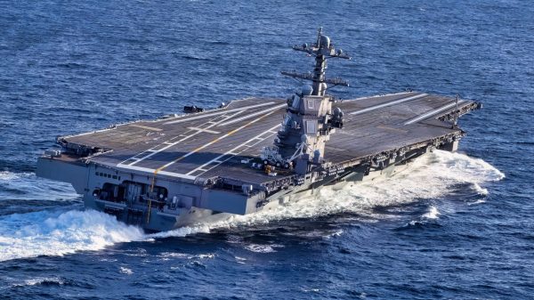 Ford-Class Aircraft Carrier Moving Fast