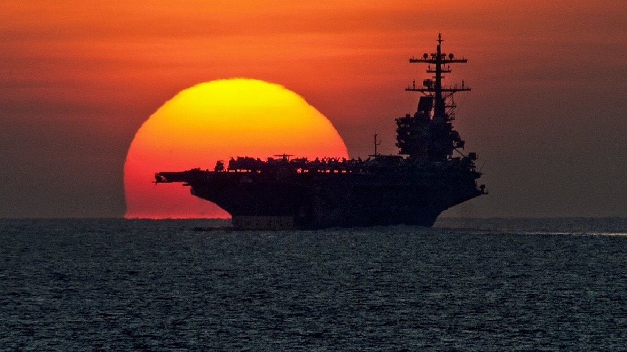 Aircraft Carrier in the Sunset