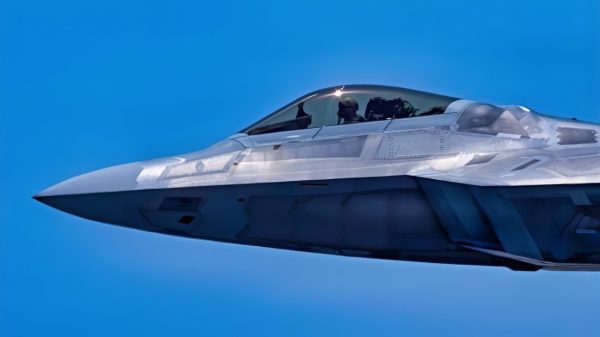 Air Force Chief of Staff Gen. Ken Wilsbach takes off in an F-22 Raptor from Joint Base Pearl Harbor-Hickam, Hawaii, May 13, 2026. Wilsbach flew an F-22 sortie, experiencing the total force integration among active-duty Airman and Hawaii Air National Guard counterparts. (U.S. Air Force photo Senior Airman Aden Brown)