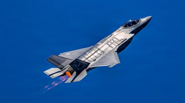 U.S. Air Force Maj. Sean “Rambo” Loughlin, pilot of the F-35A Demonstration Team, performs aerial maneuvers at the Luke Days Airshow at Luke Air Force Base, Arizona, March 21, 2026.